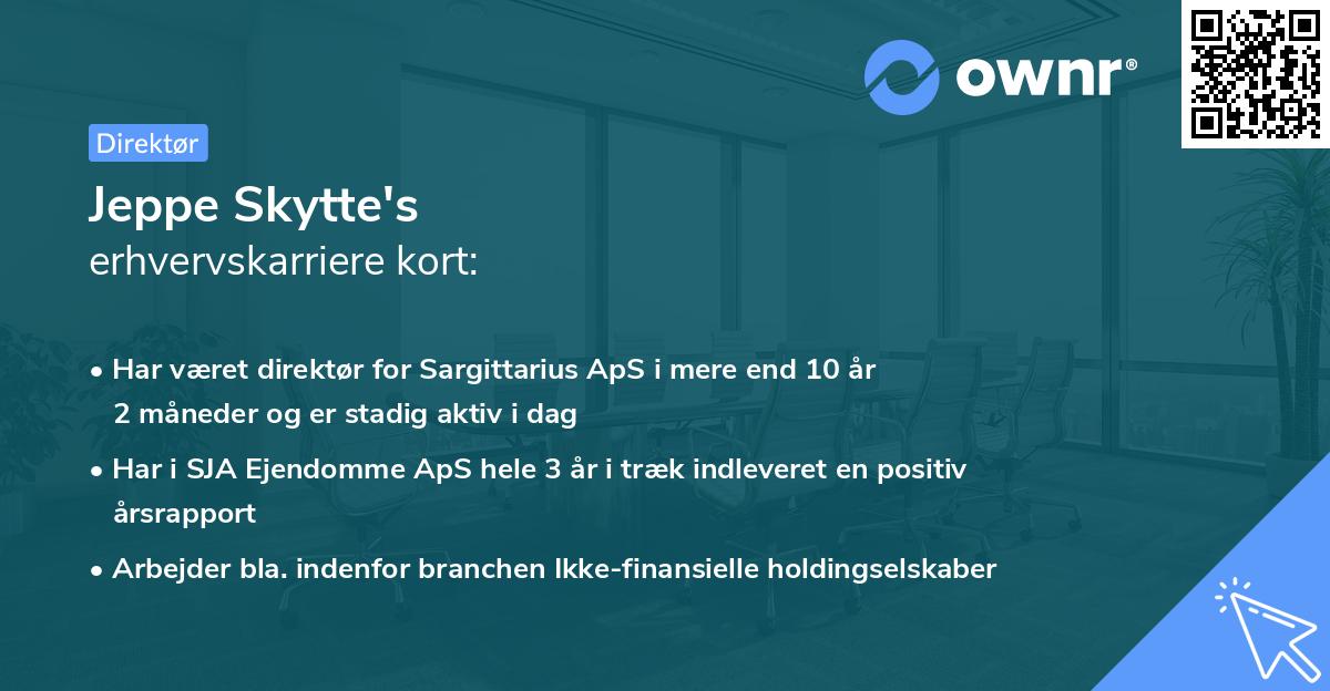 Jeppe Skytte's erhvervskarriere kort