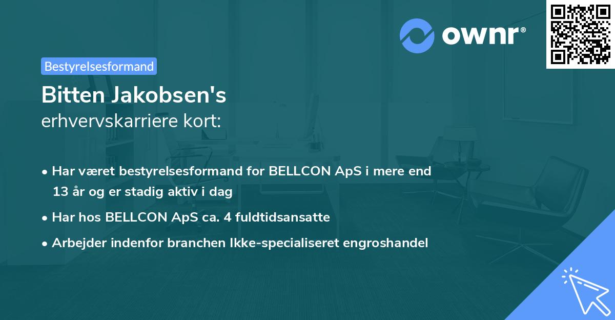 Bitten Jakobsen's erhvervskarriere kort
