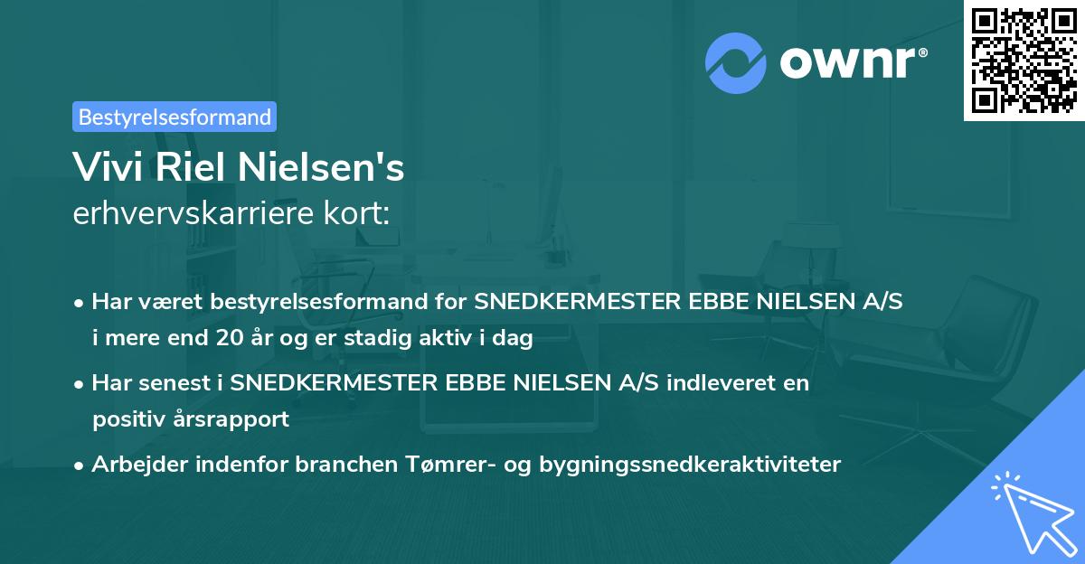 Vivi Riel Nielsen's erhvervskarriere kort