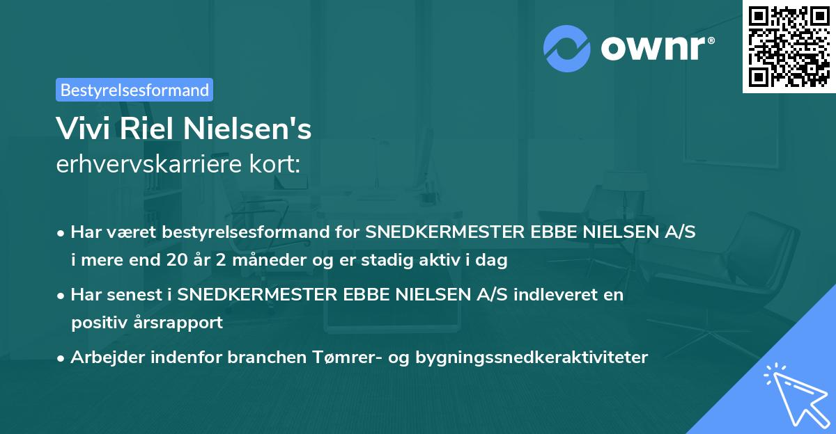 Vivi Riel Nielsen's erhvervskarriere kort
