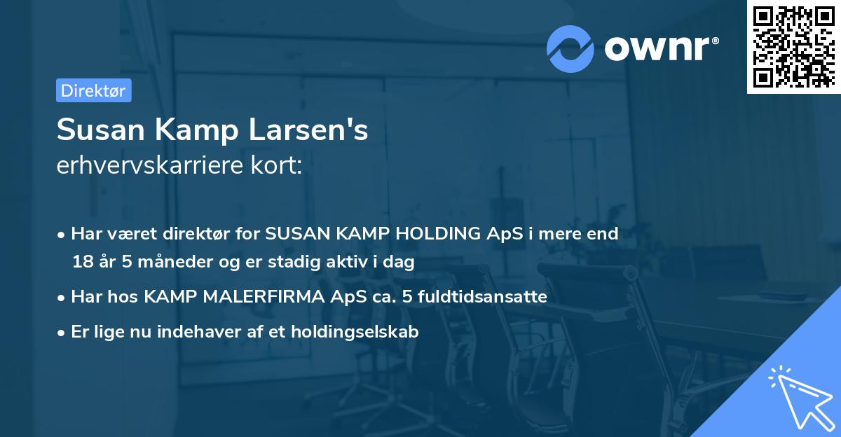 Susan Kamp Larsen's erhvervskarriere kort