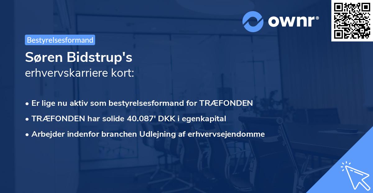 Søren Bidstrup's erhvervskarriere kort