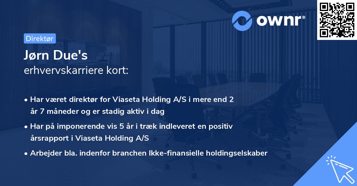 Jørn Due's erhvervskarriere kort