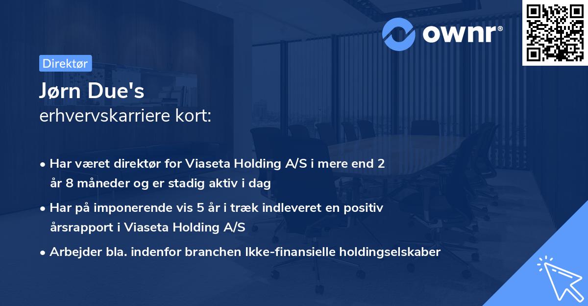 Jørn Due's erhvervskarriere kort