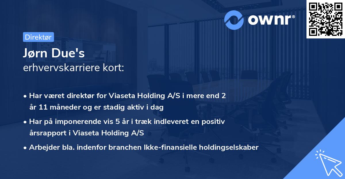 Jørn Due's erhvervskarriere kort