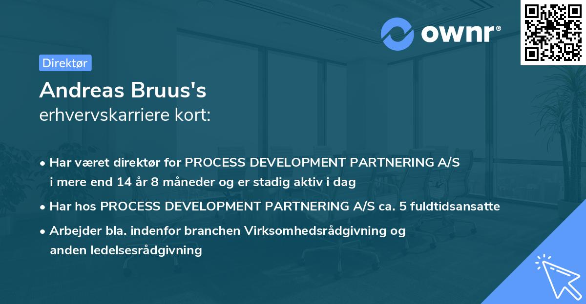 Andreas Bruus's erhvervskarriere kort