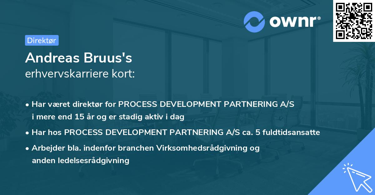 Andreas Bruus's erhvervskarriere kort