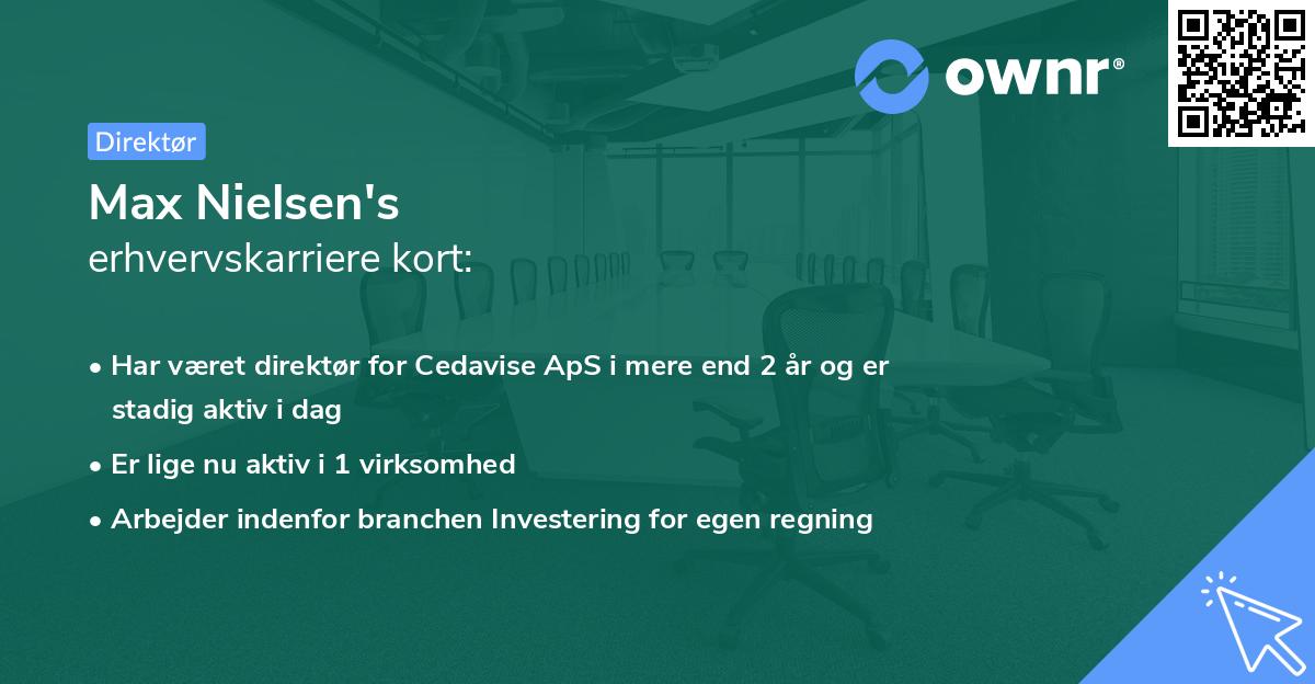 Max Nielsen's erhvervskarriere kort