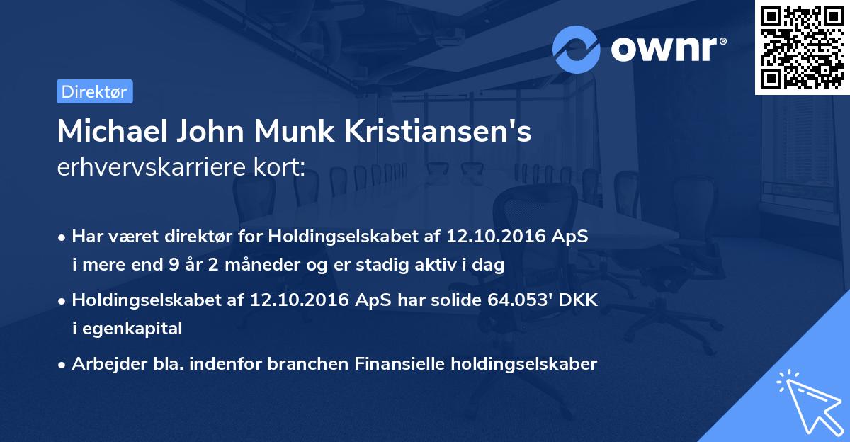 Michael John Munk Kristiansen's erhvervskarriere kort