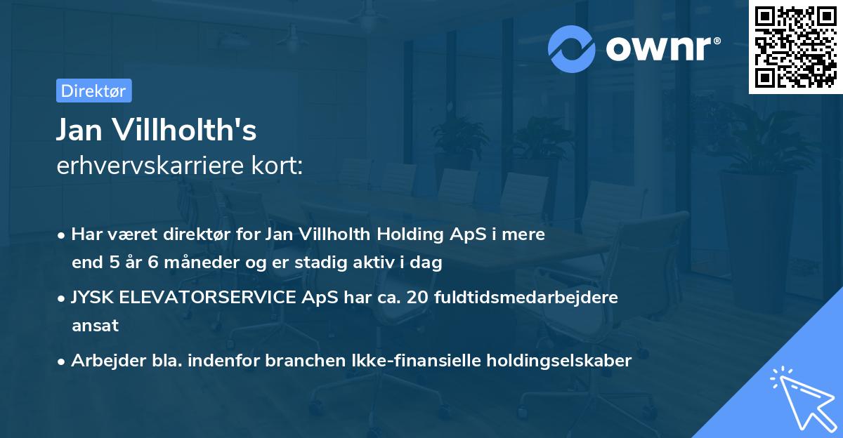 Jan Villholth's erhvervskarriere kort