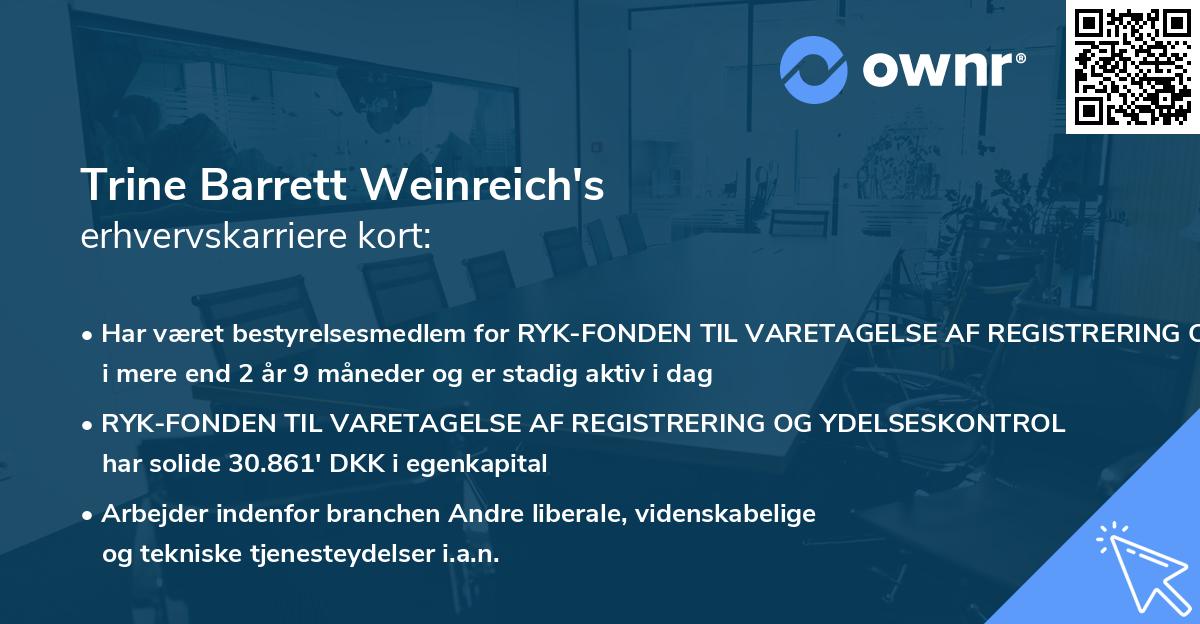 Trine Barrett Weinreich's erhvervskarriere kort