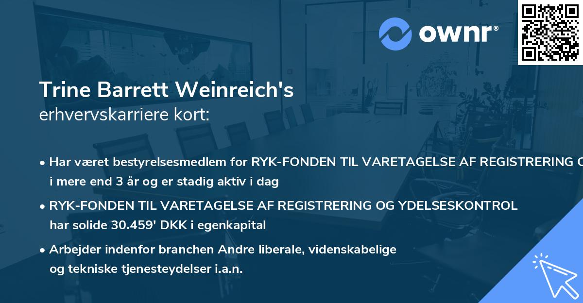 Trine Barrett Weinreich's erhvervskarriere kort