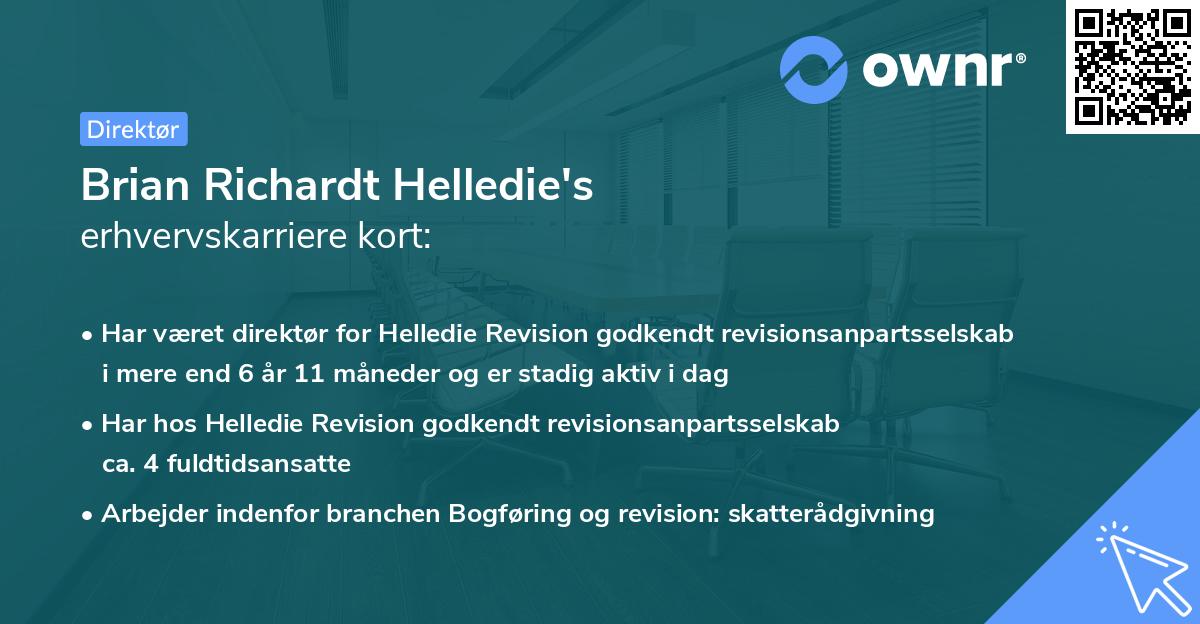 Brian Richardt Helledie's erhvervskarriere kort