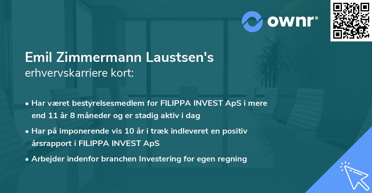 Emil Zimmermann Laustsen's erhvervskarriere kort