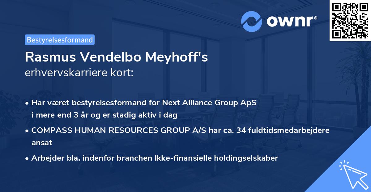 Rasmus Vendelbo Meyhoff's erhvervskarriere kort