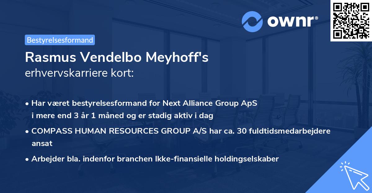 Rasmus Vendelbo Meyhoff's erhvervskarriere kort