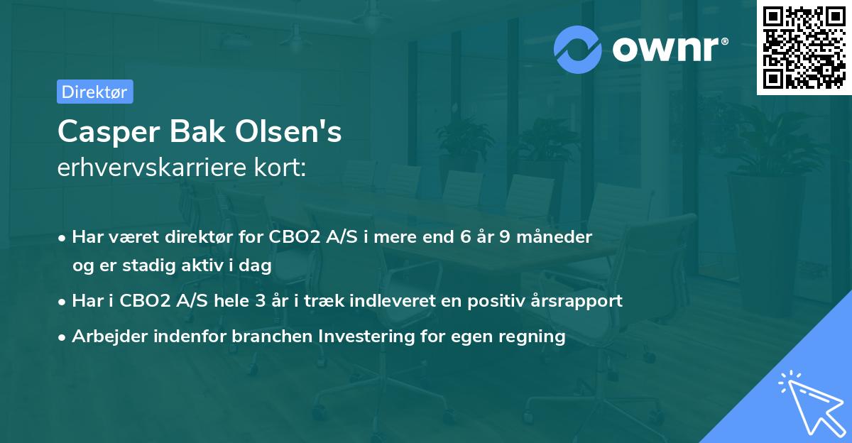 Casper Bak Olsen's erhvervskarriere kort