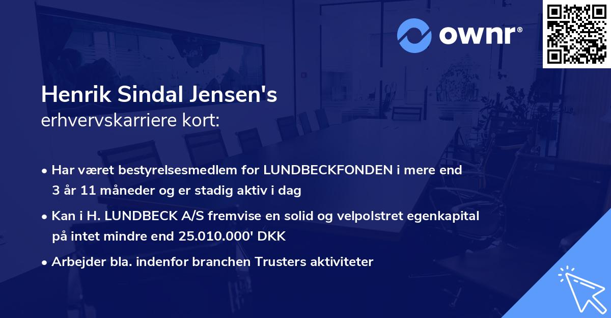 Henrik Sindal Jensen's erhvervskarriere kort