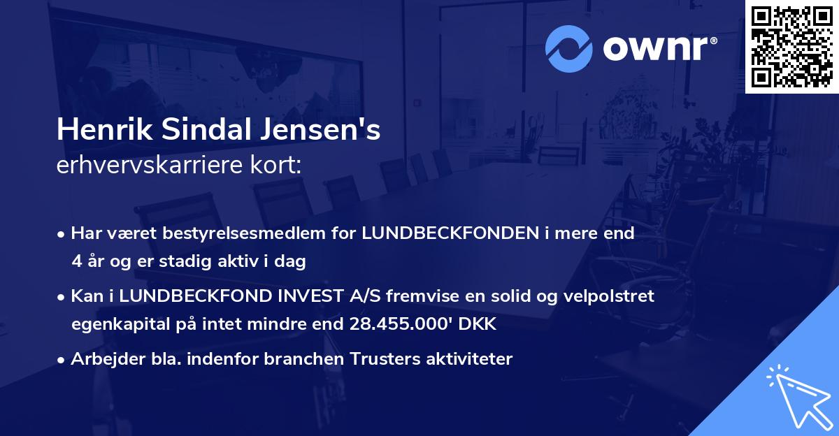 Henrik Sindal Jensen's erhvervskarriere kort