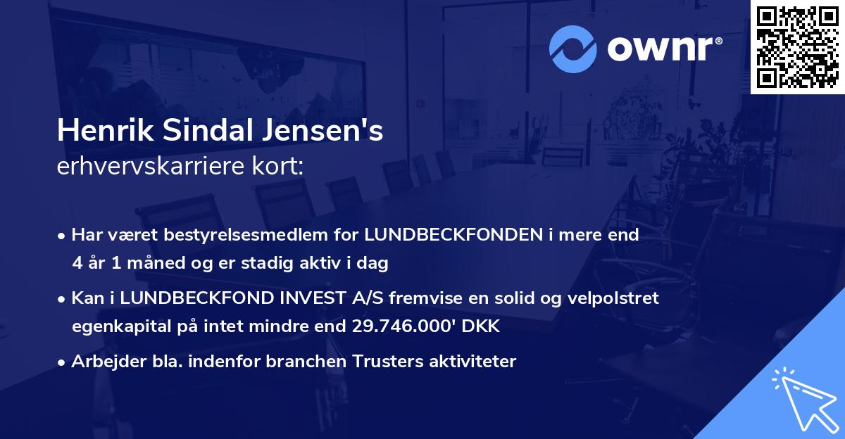 Henrik Sindal Jensen's erhvervskarriere kort