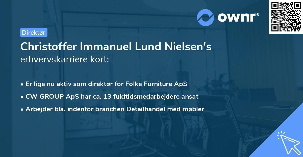 Christoffer Immanuel Lund Nielsen's erhvervskarriere kort