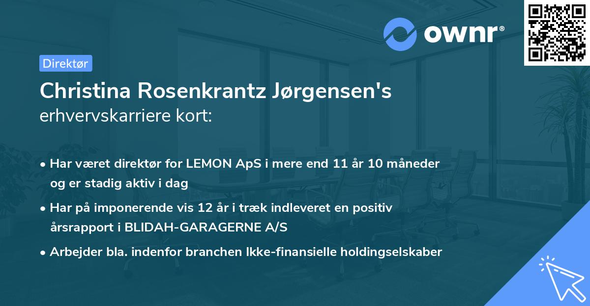 Christina Rosenkrantz Jørgensen's erhvervskarriere kort