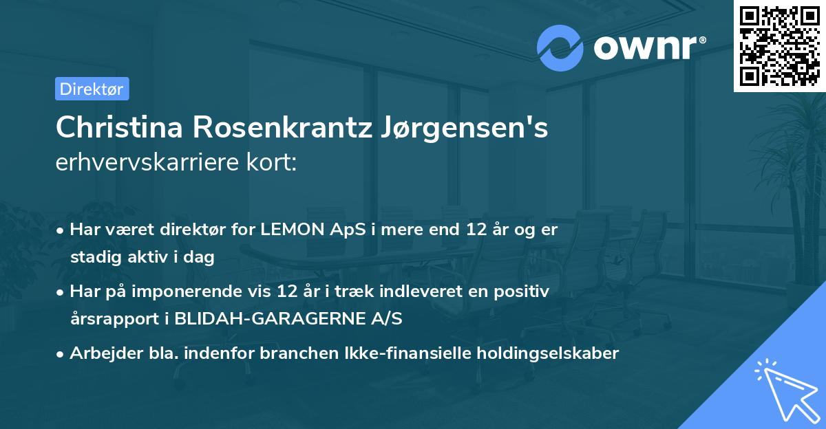 Christina Rosenkrantz Jørgensen's erhvervskarriere kort