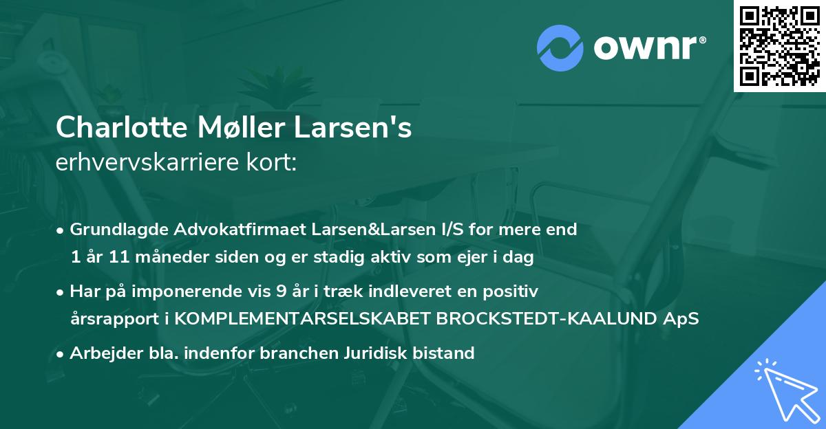 Charlotte Møller Larsen's erhvervskarriere kort