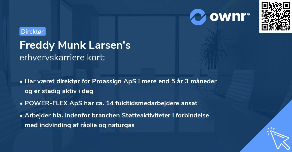 Freddy Munk Larsen's erhvervskarriere kort
