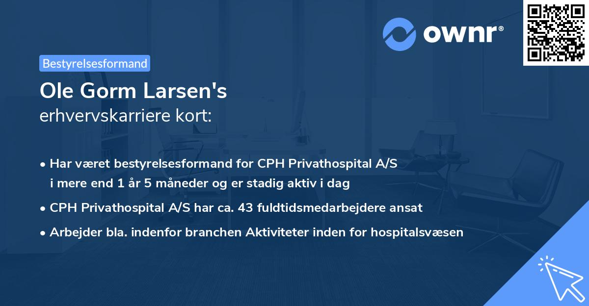 Ole Gorm Larsen's erhvervskarriere kort