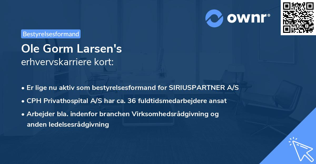 Ole Gorm Larsen's erhvervskarriere kort