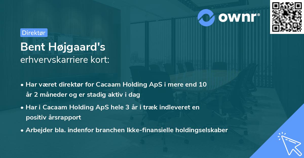 Bent Højgaard's erhvervskarriere kort