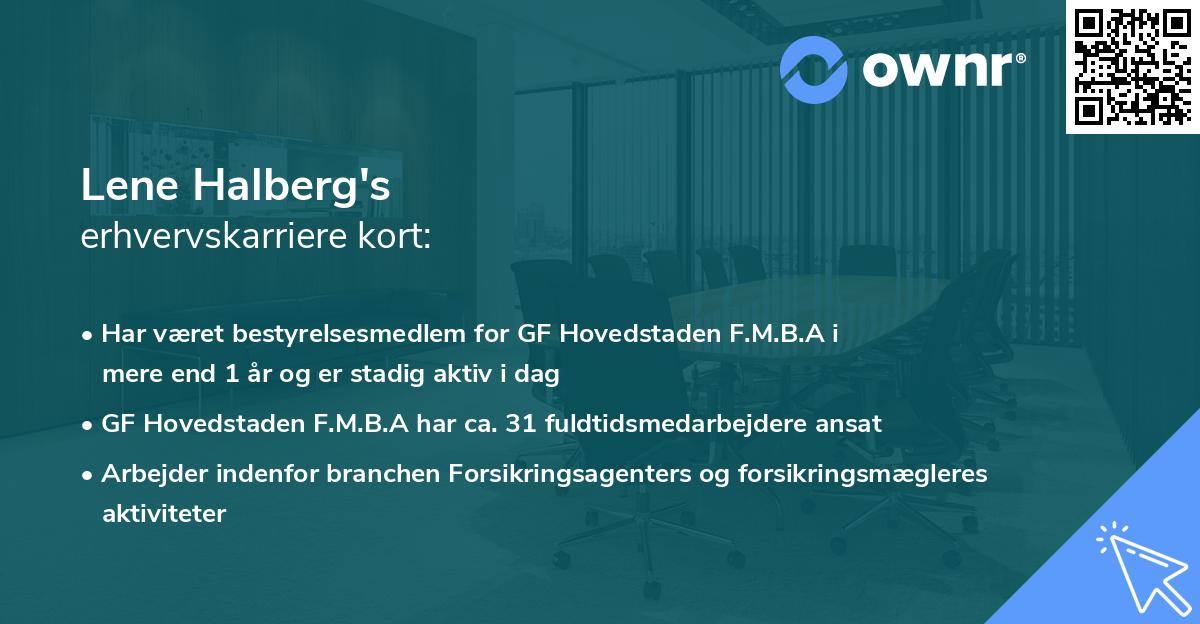 Lene Halberg's erhvervskarriere kort