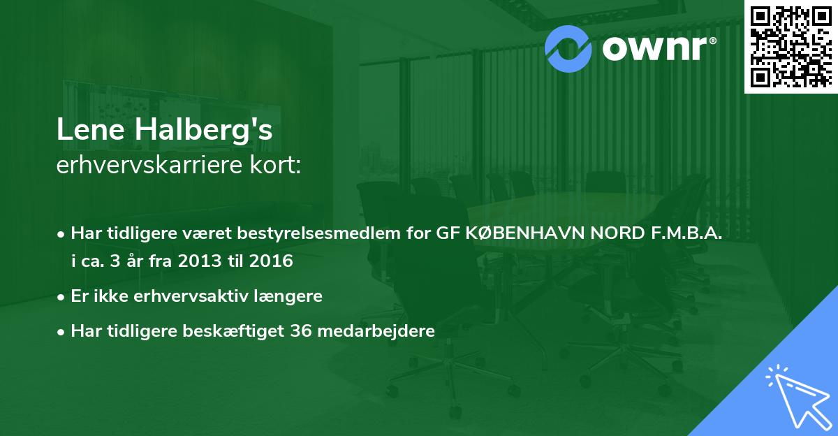 Lene Halberg's erhvervskarriere kort