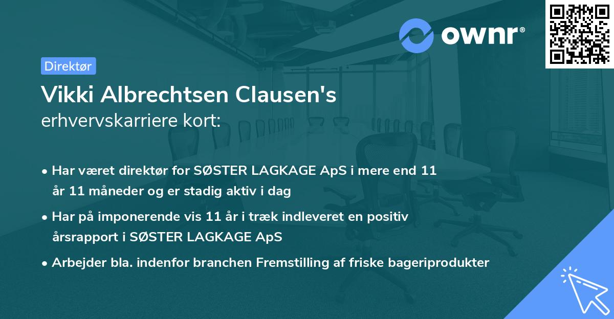 Vikki Albrechtsen Clausen's erhvervskarriere kort