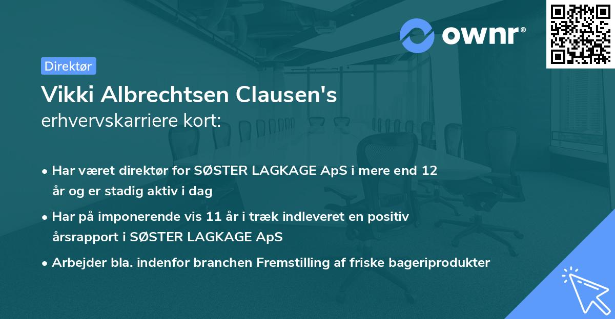Vikki Albrechtsen Clausen's erhvervskarriere kort