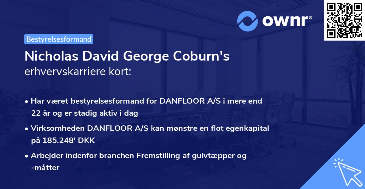 Nicholas David George Coburn's erhvervskarriere kort