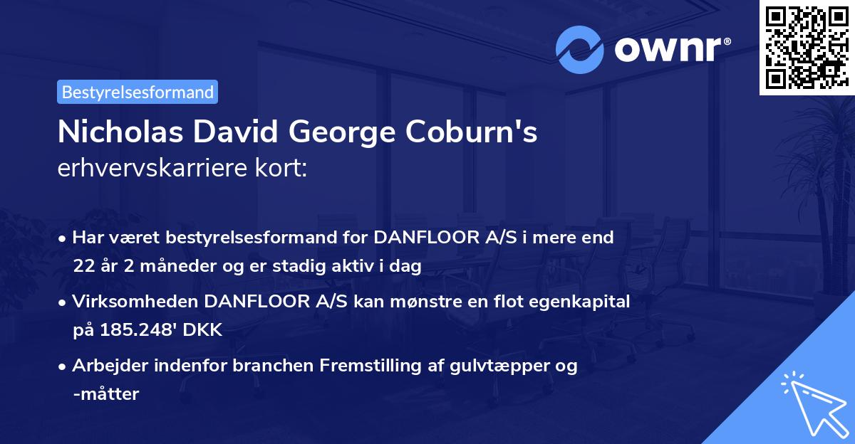 Nicholas David George Coburn's erhvervskarriere kort