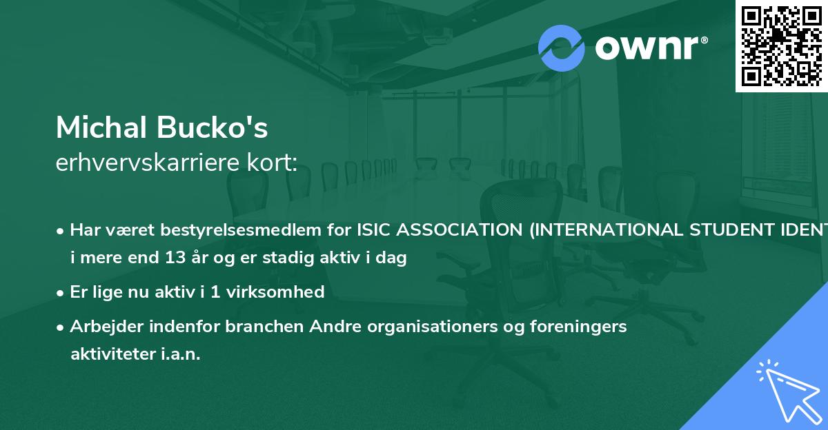 Michal Bucko's erhvervskarriere kort