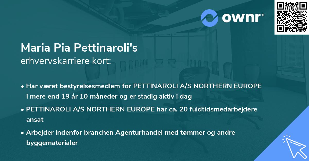 Maria Pia Pettinaroli's erhvervskarriere kort