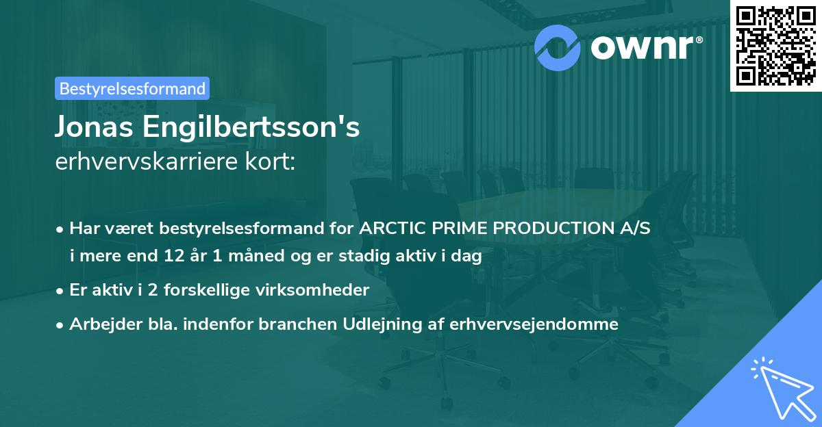 Jonas Engilbertsson's erhvervskarriere kort