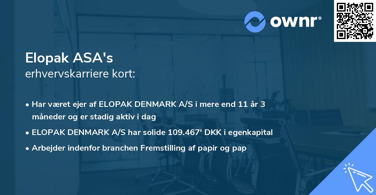 Elopak ASA's erhvervskarriere kort
