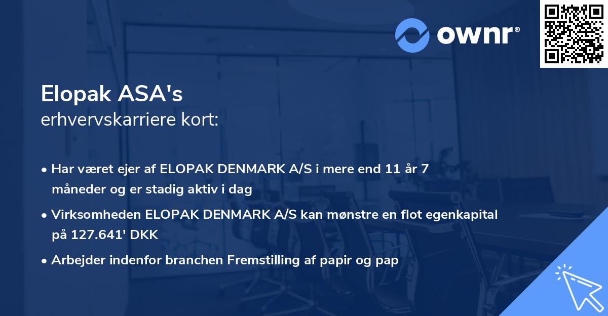Elopak ASA's erhvervskarriere kort