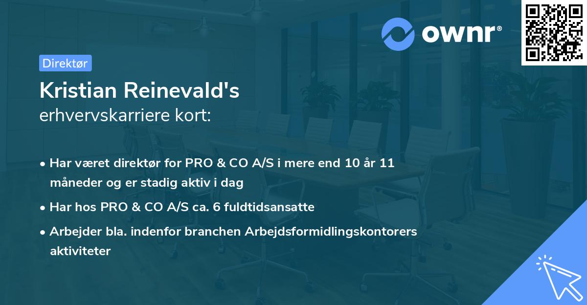 Kristian Reinevald's erhvervskarriere kort
