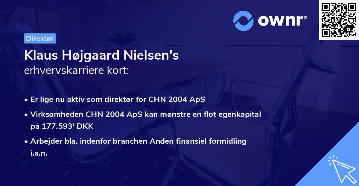 Klaus Højgaard Nielsen's erhvervskarriere kort