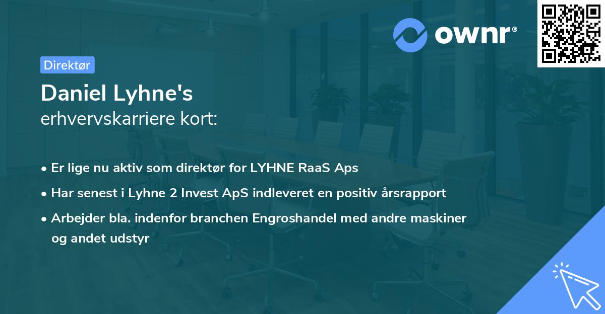 Daniel Lyhne's erhvervskarriere kort