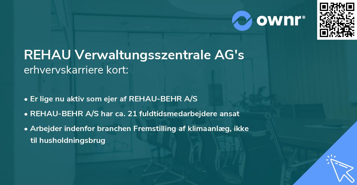 REHAU Verwaltungsszentrale AG's erhvervskarriere kort