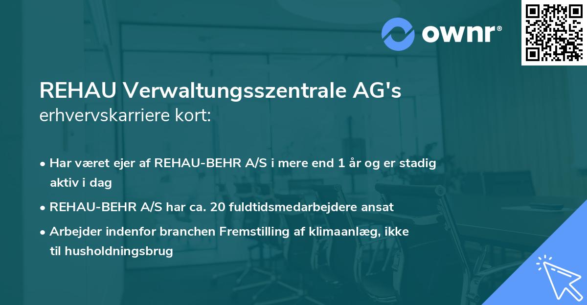 REHAU Verwaltungsszentrale AG's erhvervskarriere kort