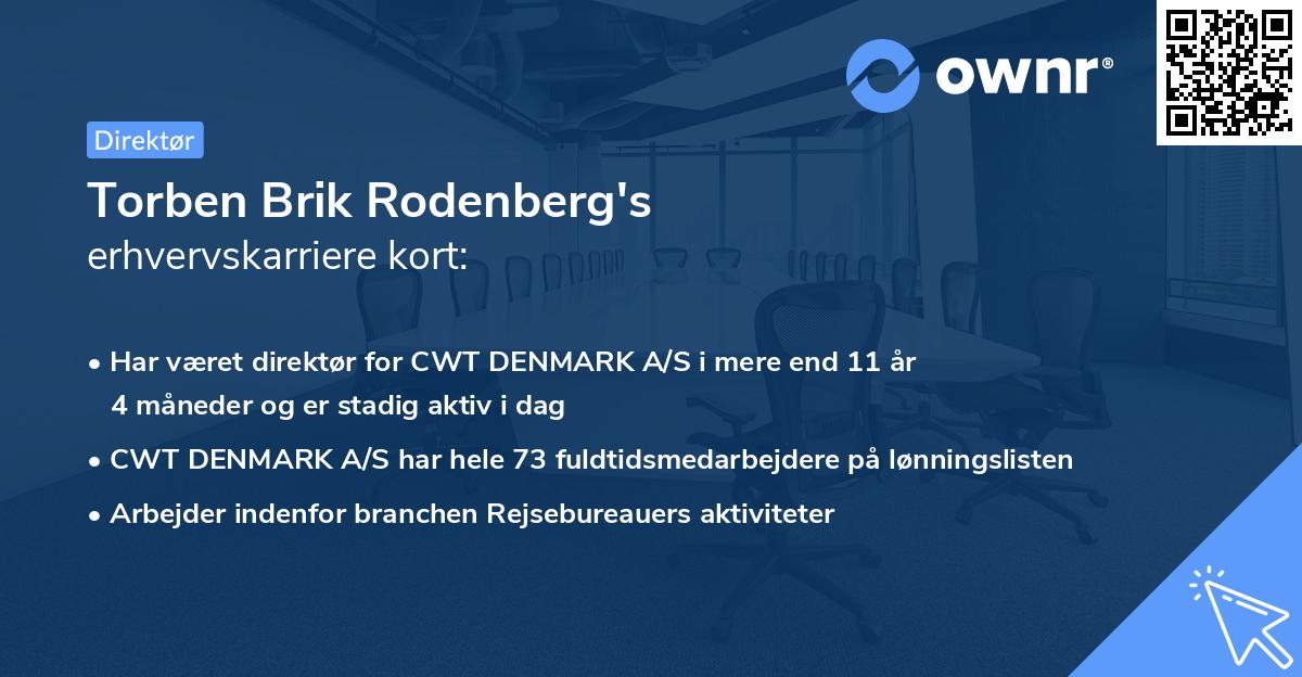 Torben Brik Rodenberg's erhvervskarriere kort
