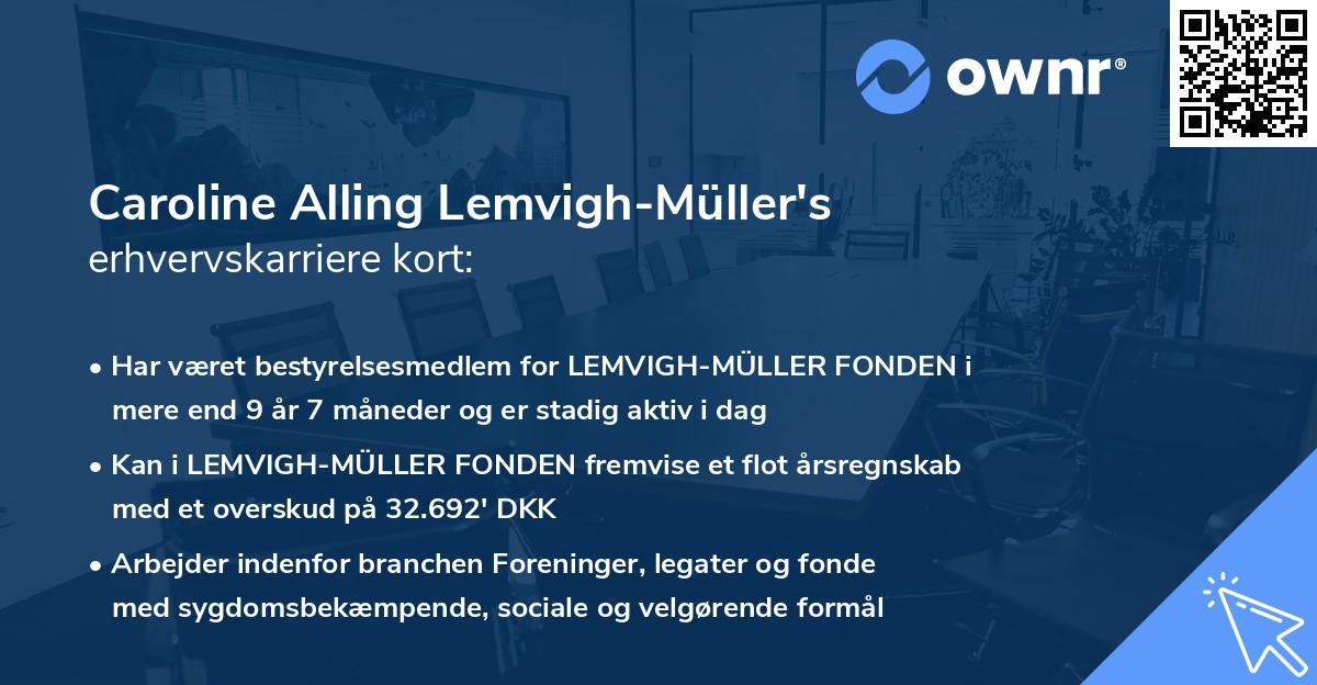 Caroline Alling Lemvigh-Müller's erhvervskarriere kort